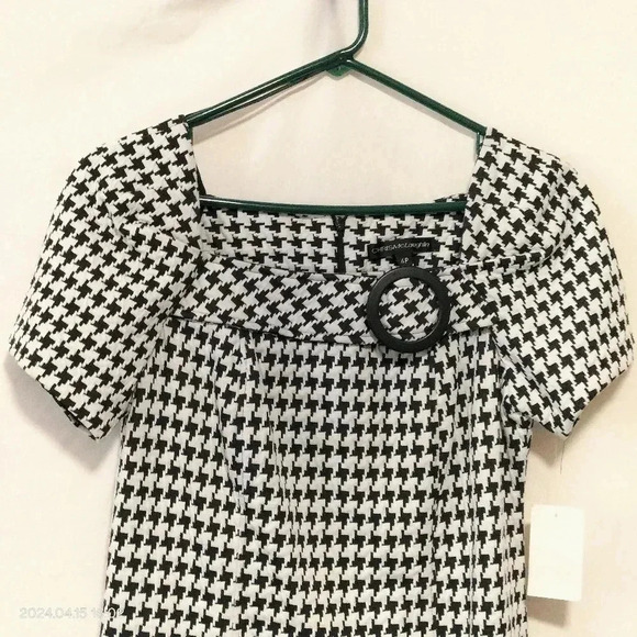 Chris McLaughlin size 4p Black White Houndstooth Collegiate Classic Style Dress - Picture 3 of 10